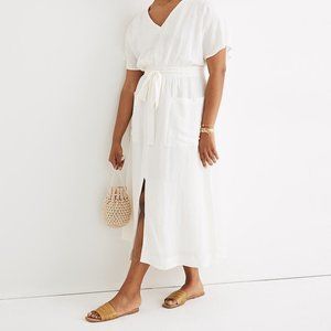 Madewell Linen-Blend Dolman-Sleeve Midi Dress